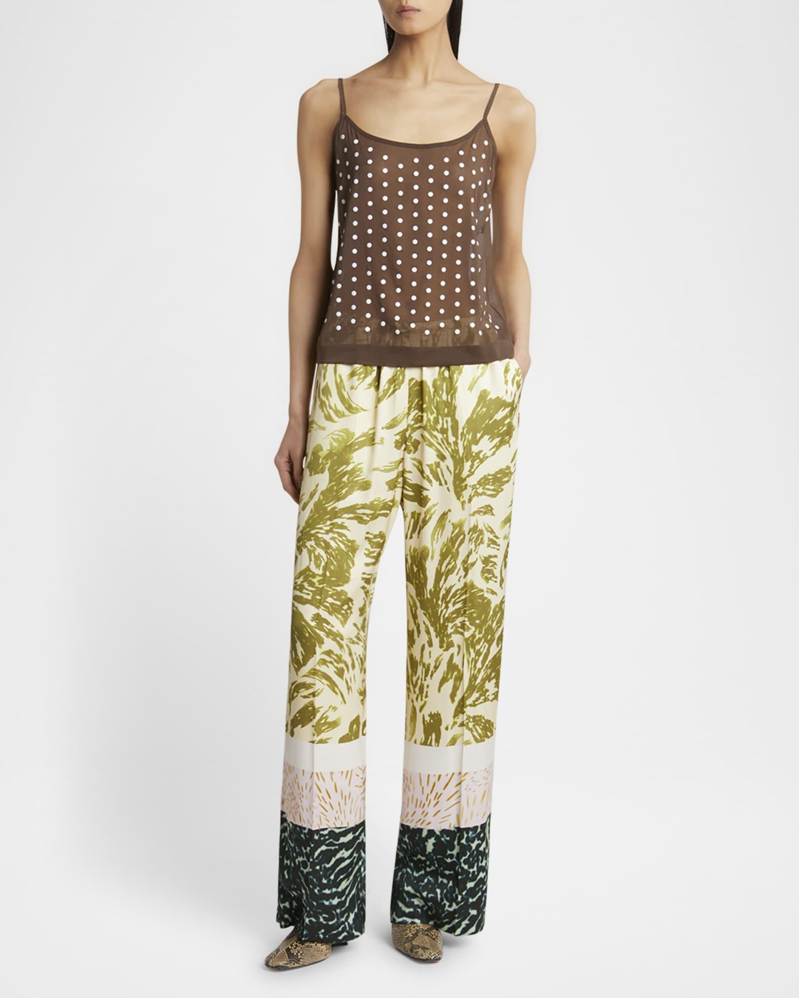 Calipso Polka-Dot Printed Sheer Cami Top Product Image