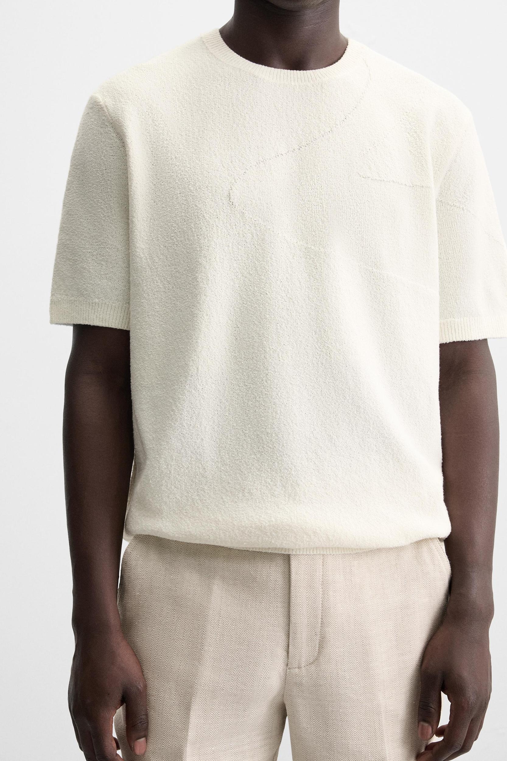 WAVE JACQUARD KNIT T-SHIRT Product Image