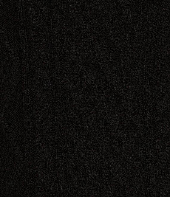 Murano Inflorescence Collection Solid Cable Textured Wool Blend Shawl Collar Sweater Product Image