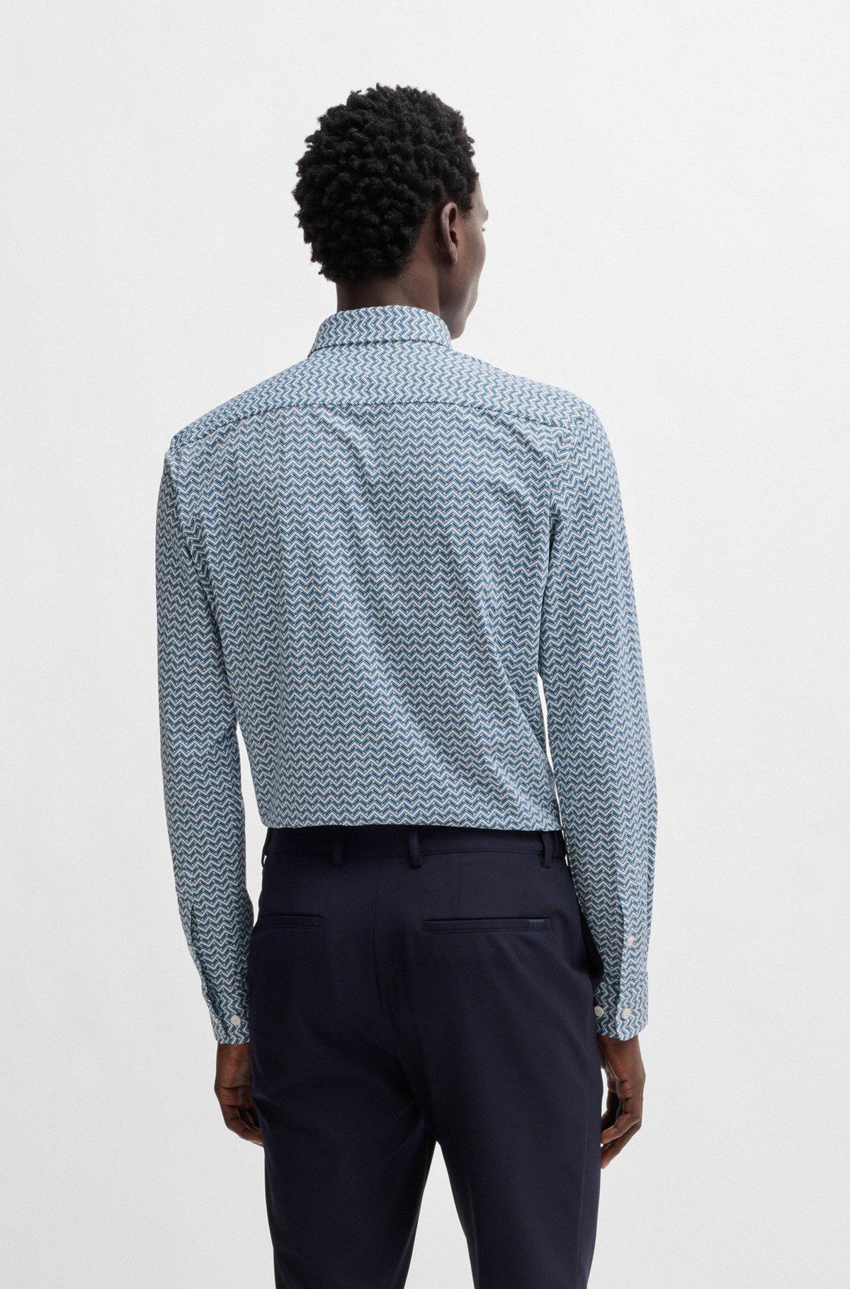 Slim-fit shirt in printed performance-stretch fabric Product Image