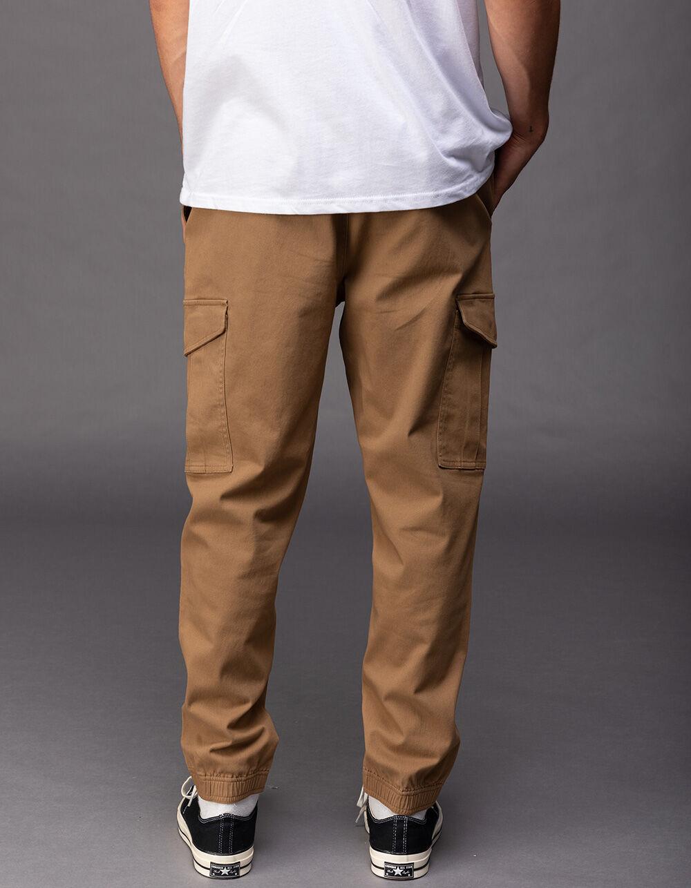 RSQ Mens Twill Cargo Jogger Pants - TAN Product Image