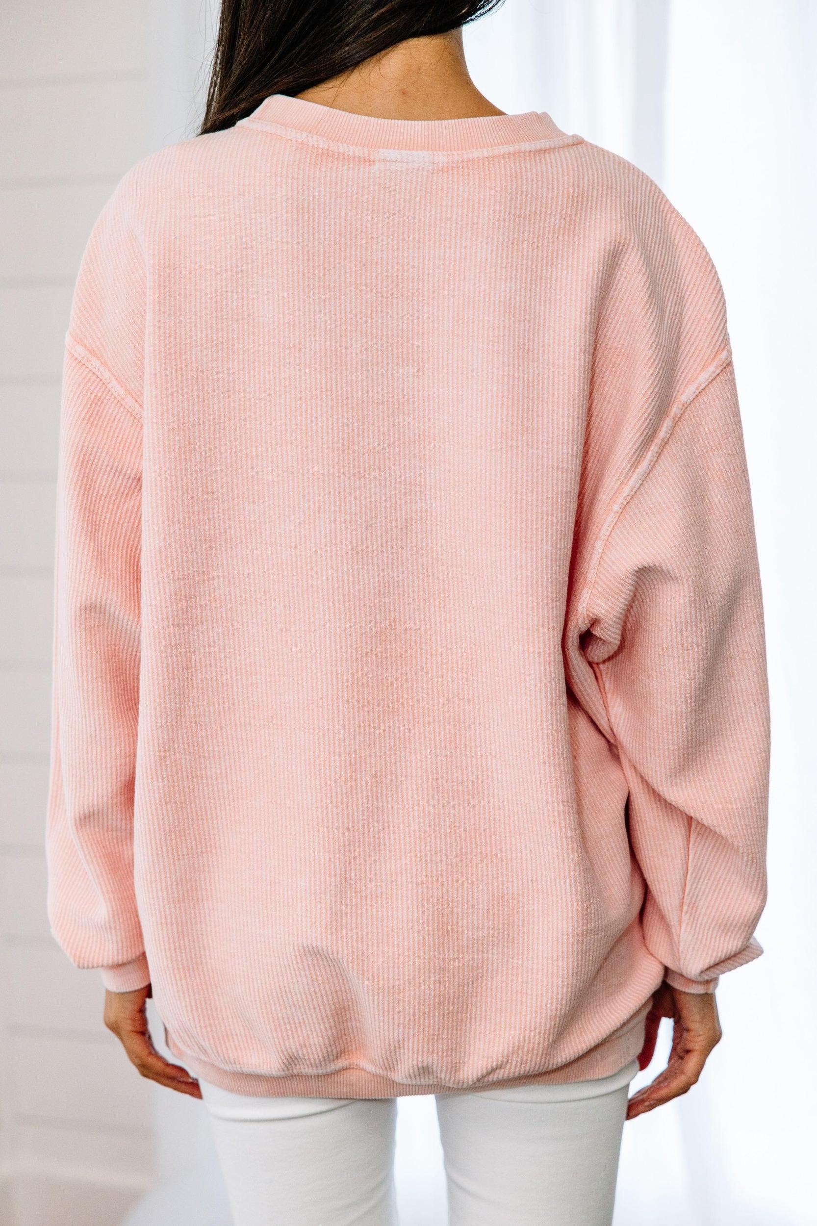 Forget The Roses Blush Pink Graphic Corded Sweatshirt Female Product Image
