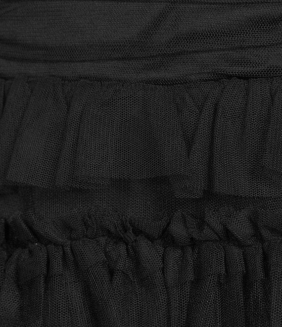 Pear Culture Mesh Strapless Fit-And-Flare Tiered Mini Dress Product Image