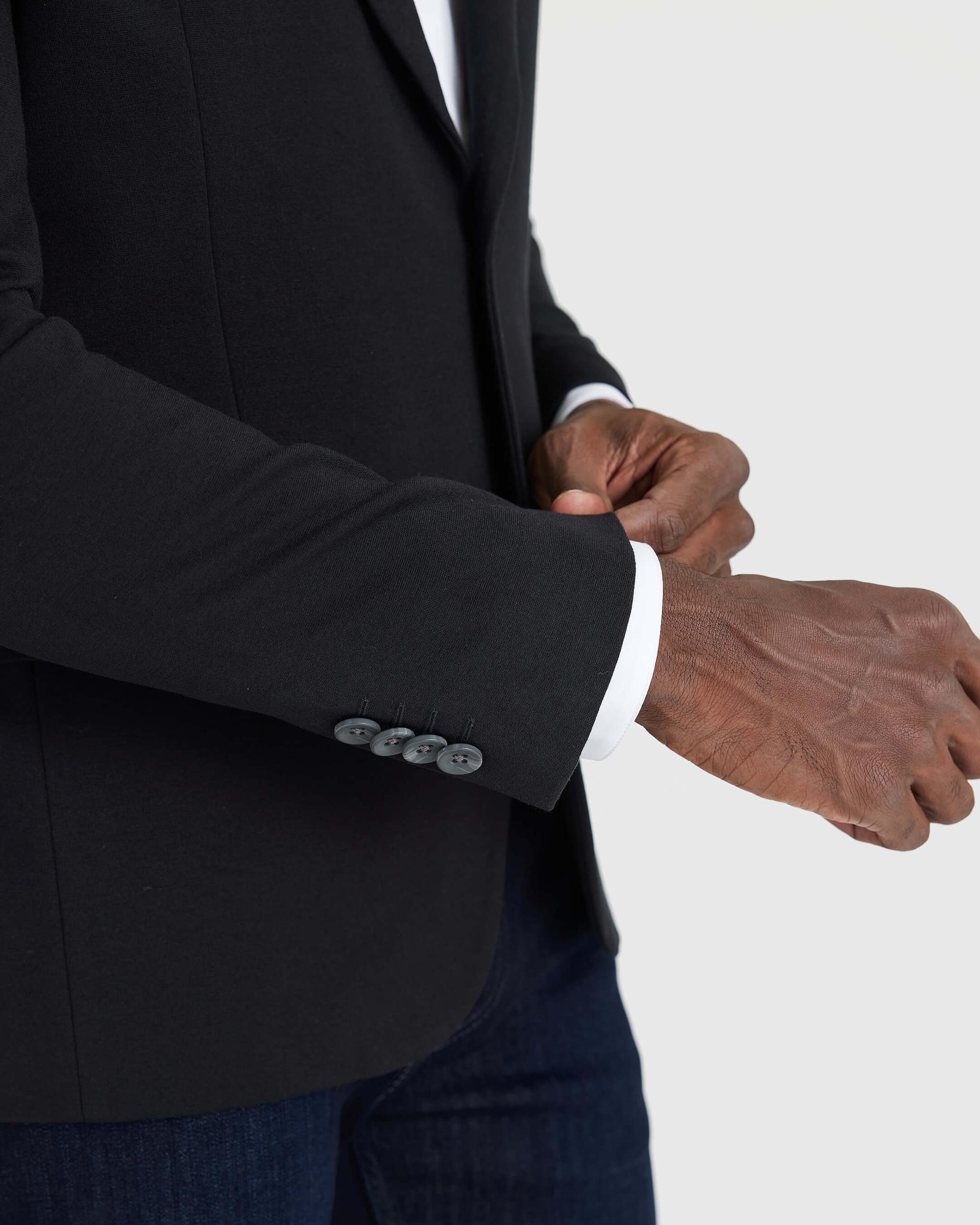Black Comfort Knit Blazer Product Image