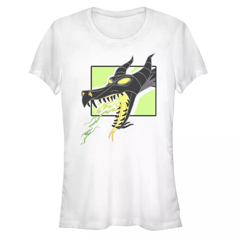 Disney Villains Sleeping Beauty Maleficent Dragon Fire Juniors' Fitted Graphic Tee, Girl's,  Product Image
