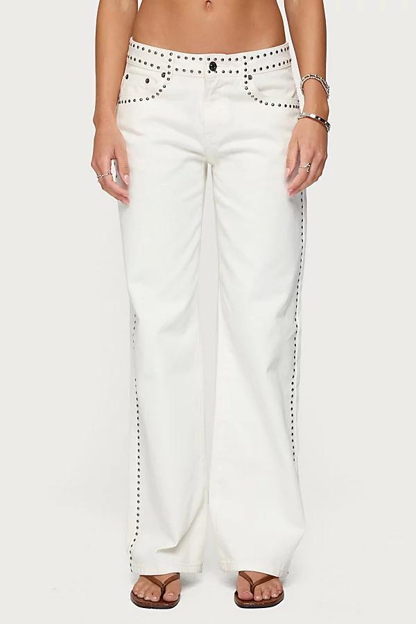 Edikted Quincy Studded Low Rise Jeans Womens at Urban Outfitters Product Image