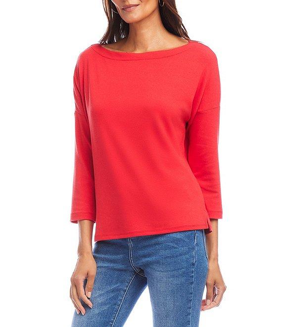 Karen Kane Organic Cotton Blend 3/4 Sleeve Boatneck Top Product Image