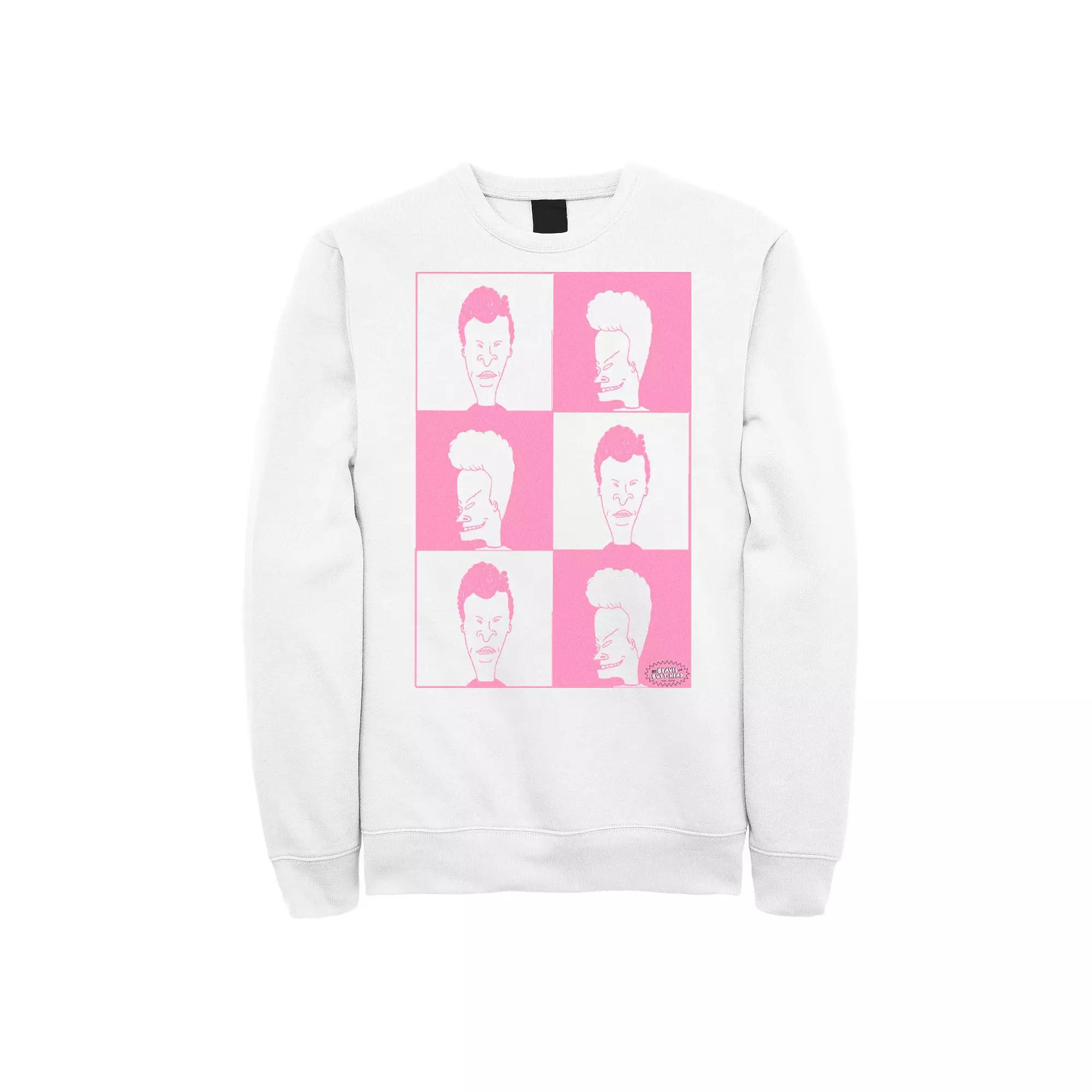 Men's Beavis and Butthead Checkered Design Sweatshirt,  Product Image