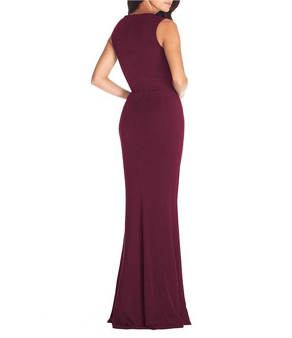 Dress the Population Monroe V-Neck Sleeveless Crepe Mermaid Dress Product Image