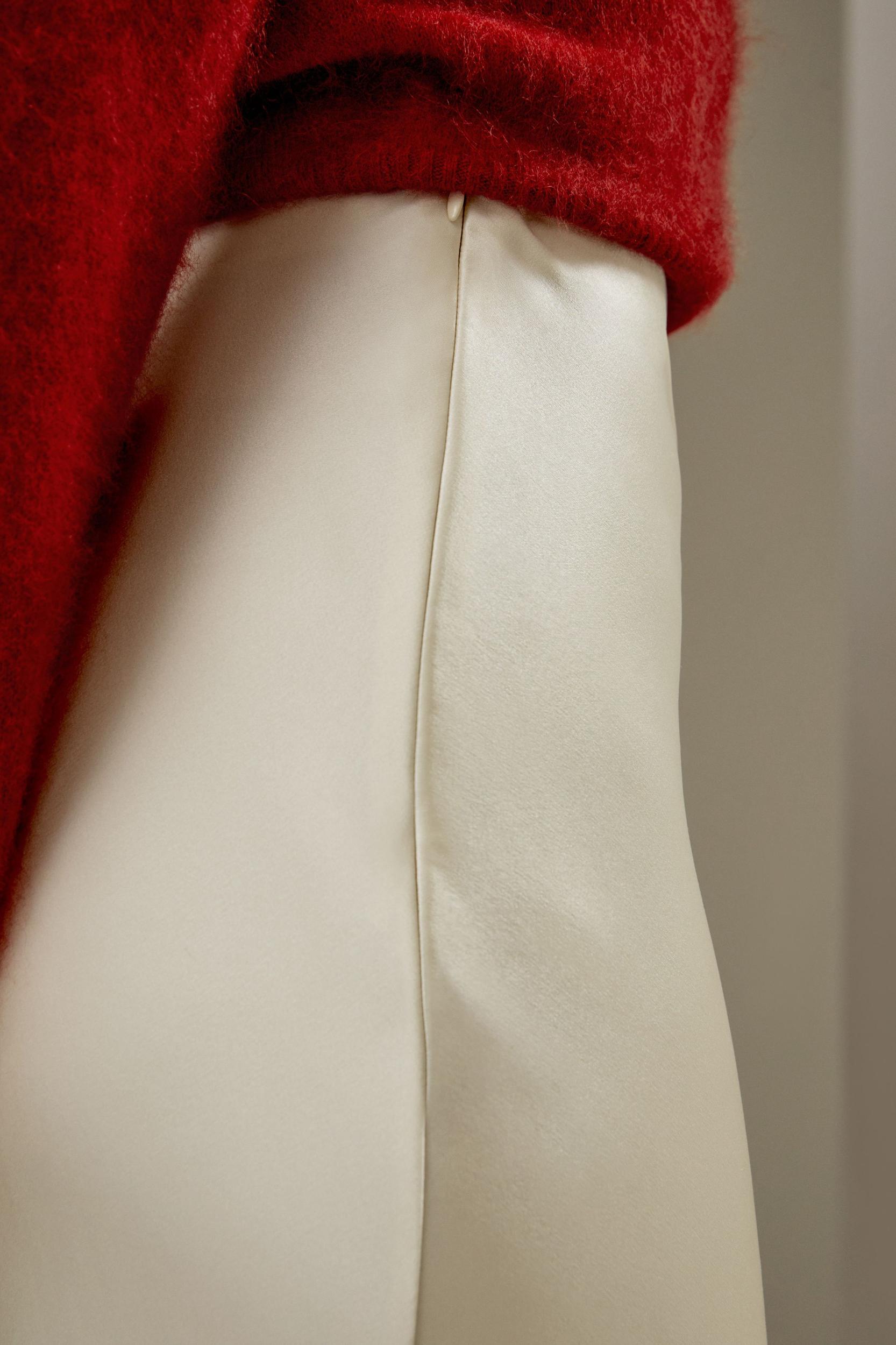 LILYSILK Skirt Silk Long - for Women - Lily White Luxurious Silk Charmeuse - Luxurious Flare Hem Skirt Petite 8 Product Image