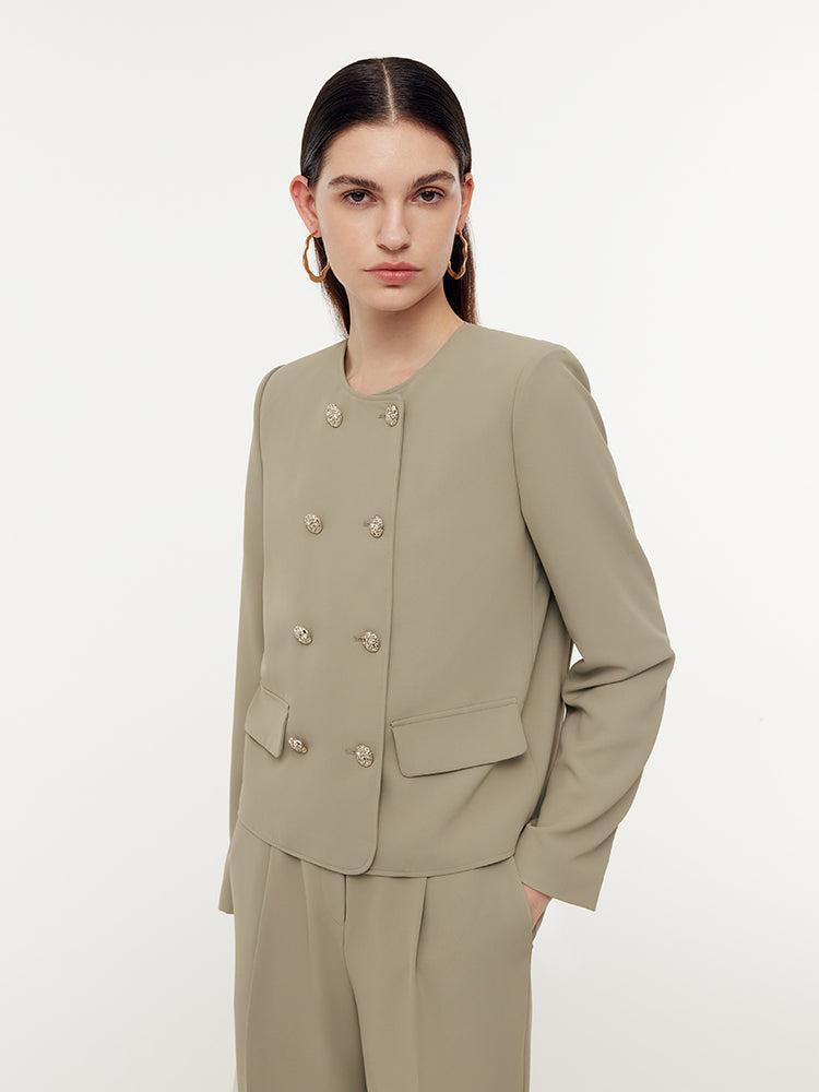 Stretch Double-Breasted Women Jacket Product Image