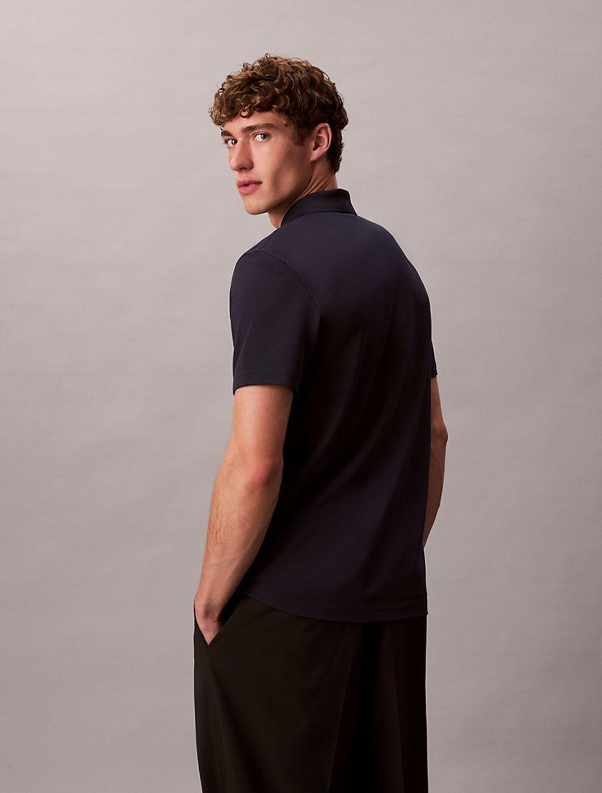 Tech Pique Zip Polo Shirt Product Image