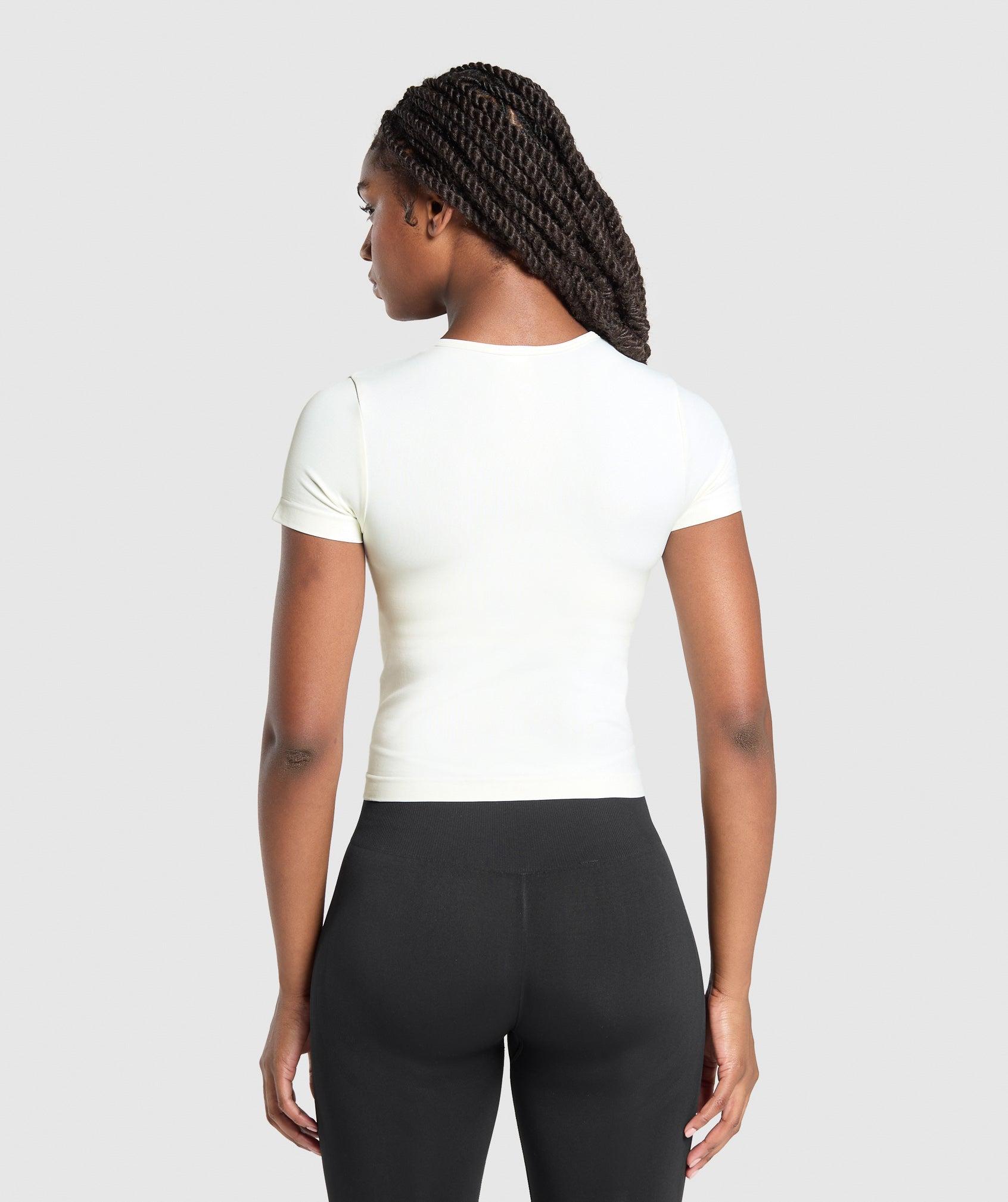 Gymshark Everyday Seamless Tight Fit Crew Neck Tee - Soft White Female Product Image