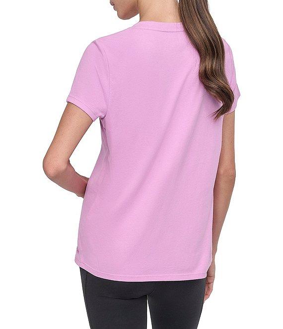 DKNY Sport by Donna Karen Solid V-Neck Short Sleeve Tee Product Image