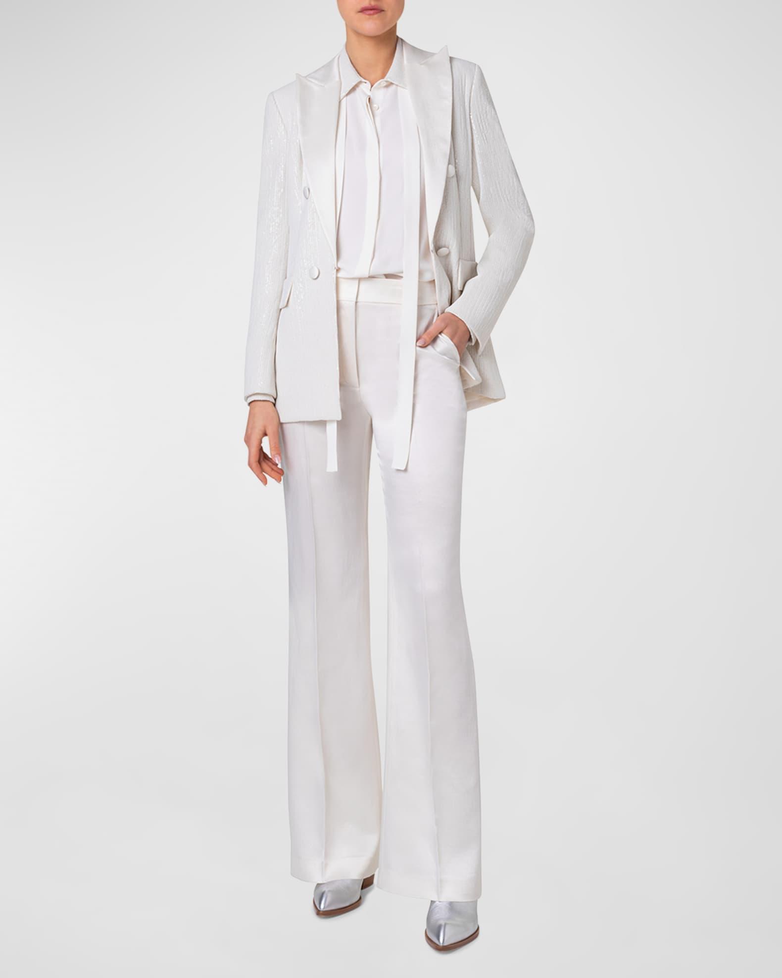 Lucia Silk Chiffon Sequin Tuxedo Jacket Product Image