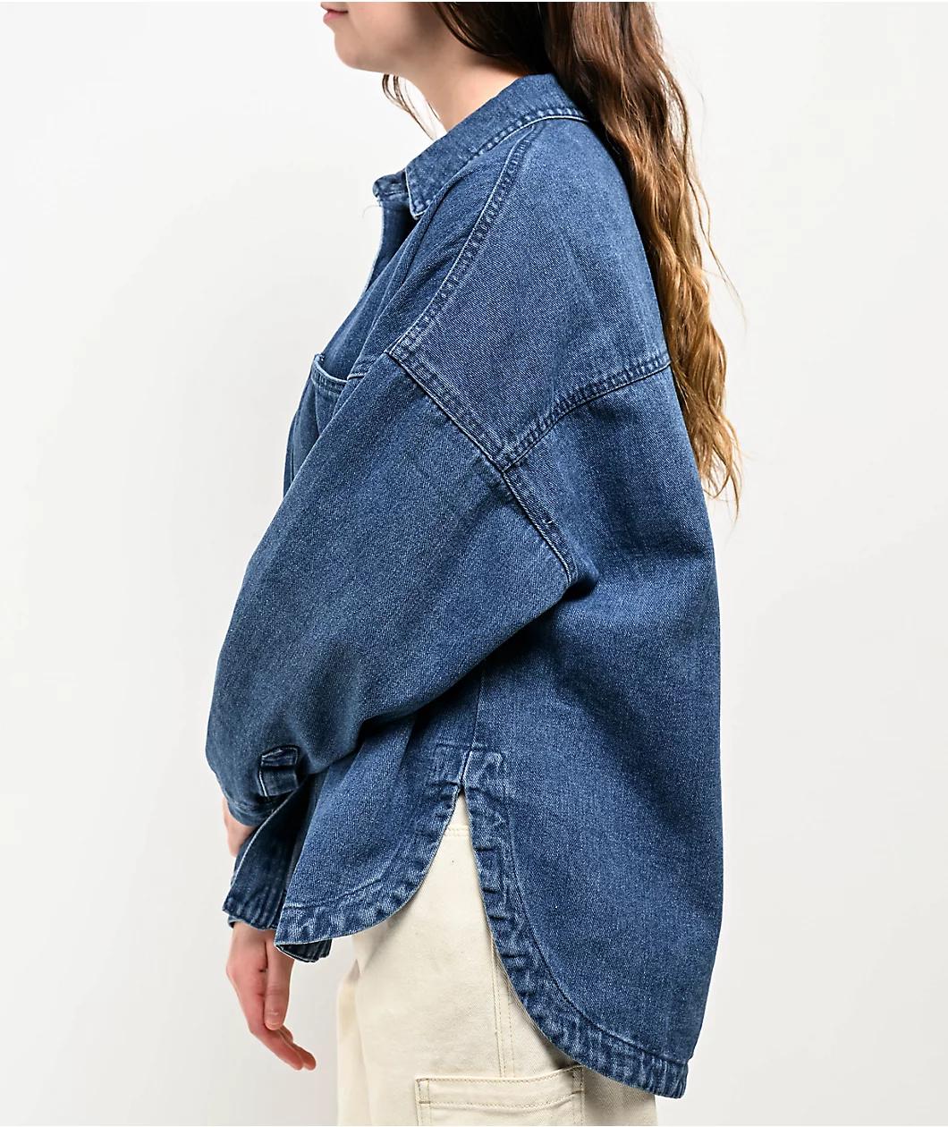 Blu Pepper Oversized Blue Denim Shacket Product Image