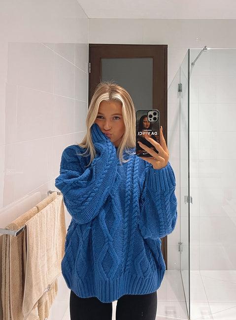 Anaya Oversized Sweater Monday Blues Product Image