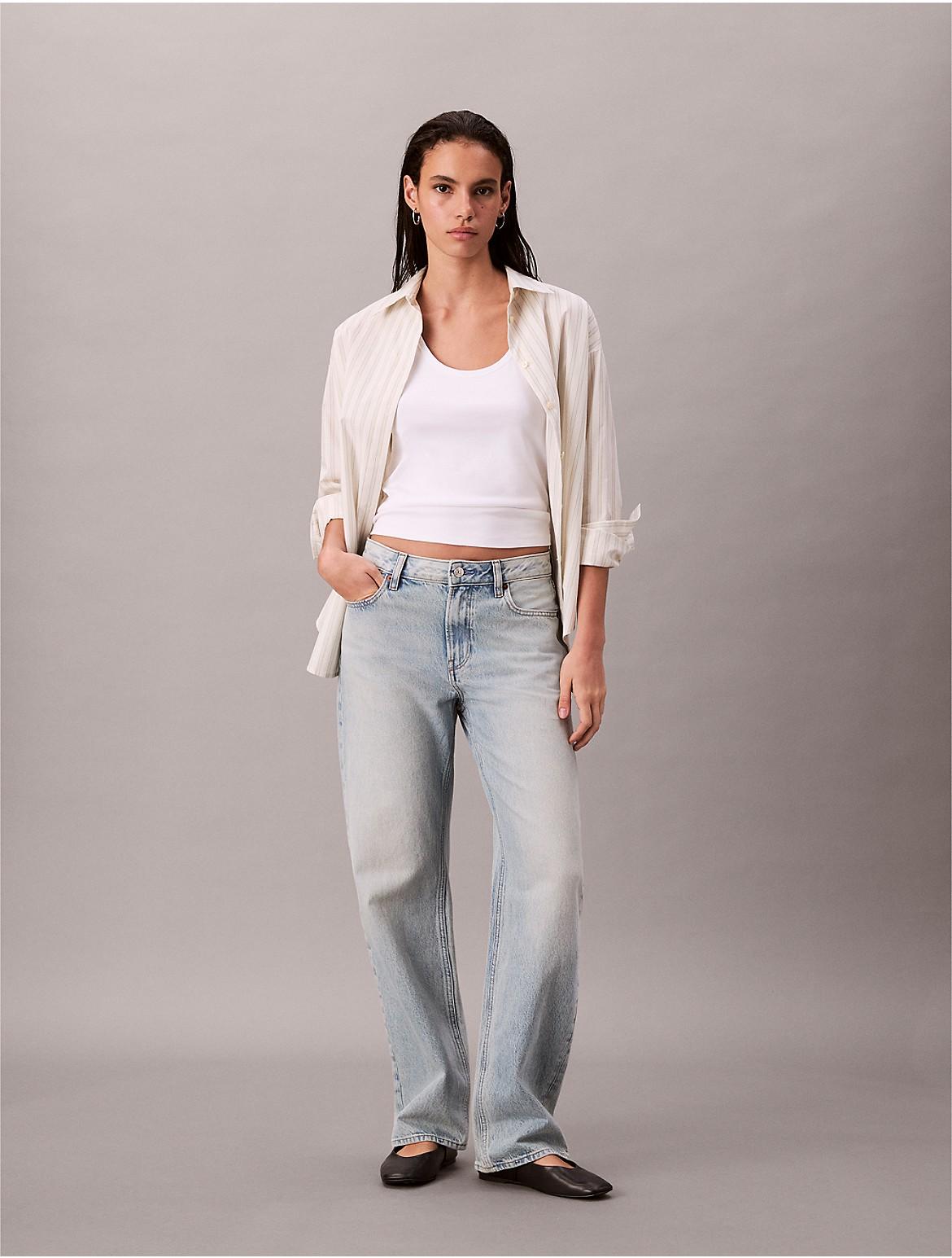 Calvin Klein Womens 90s Straight Jeans - Blue Product Image