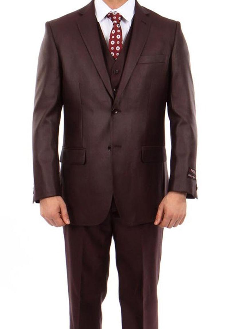 (42L, 42R, 42S) 3 Piece Modern Fit Suit - Burgundy Product Image