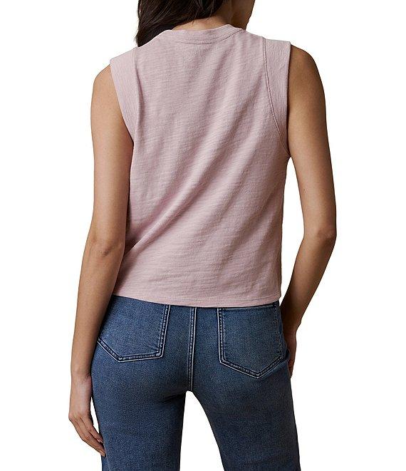 Faherty Sunwash Organic Cotton Slub Knit Crew Neck Sleeveless Muscle Tank Product Image