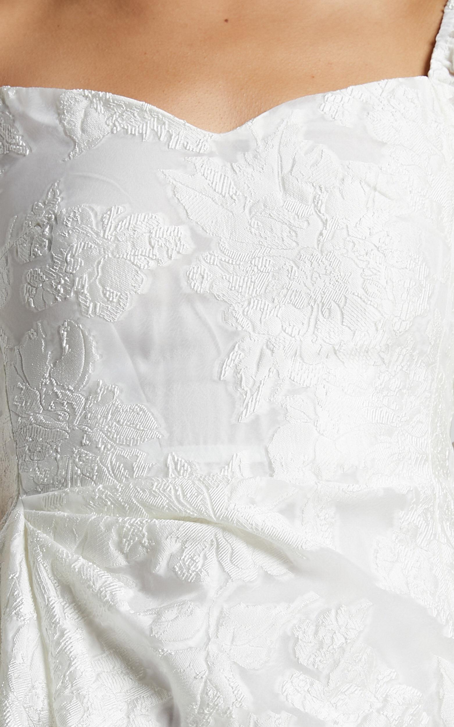 Brailey Mini Dress - Puff Sleeve Fit and Flare Dress in White Product Image