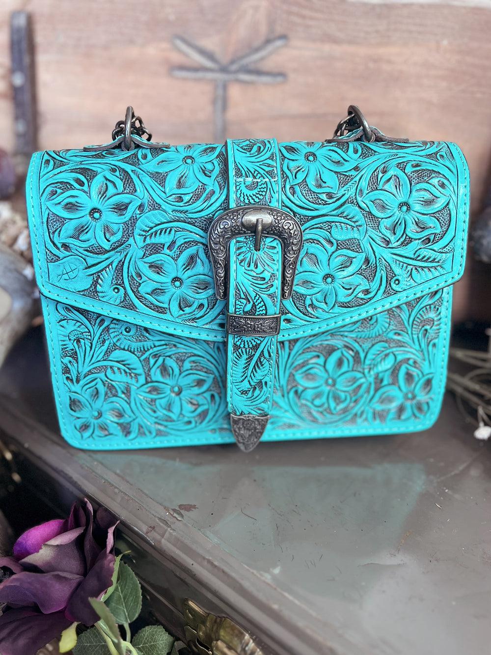 Darling Tooled Leather All-Around Belt Buckle Bag - 3 Colors Product Image