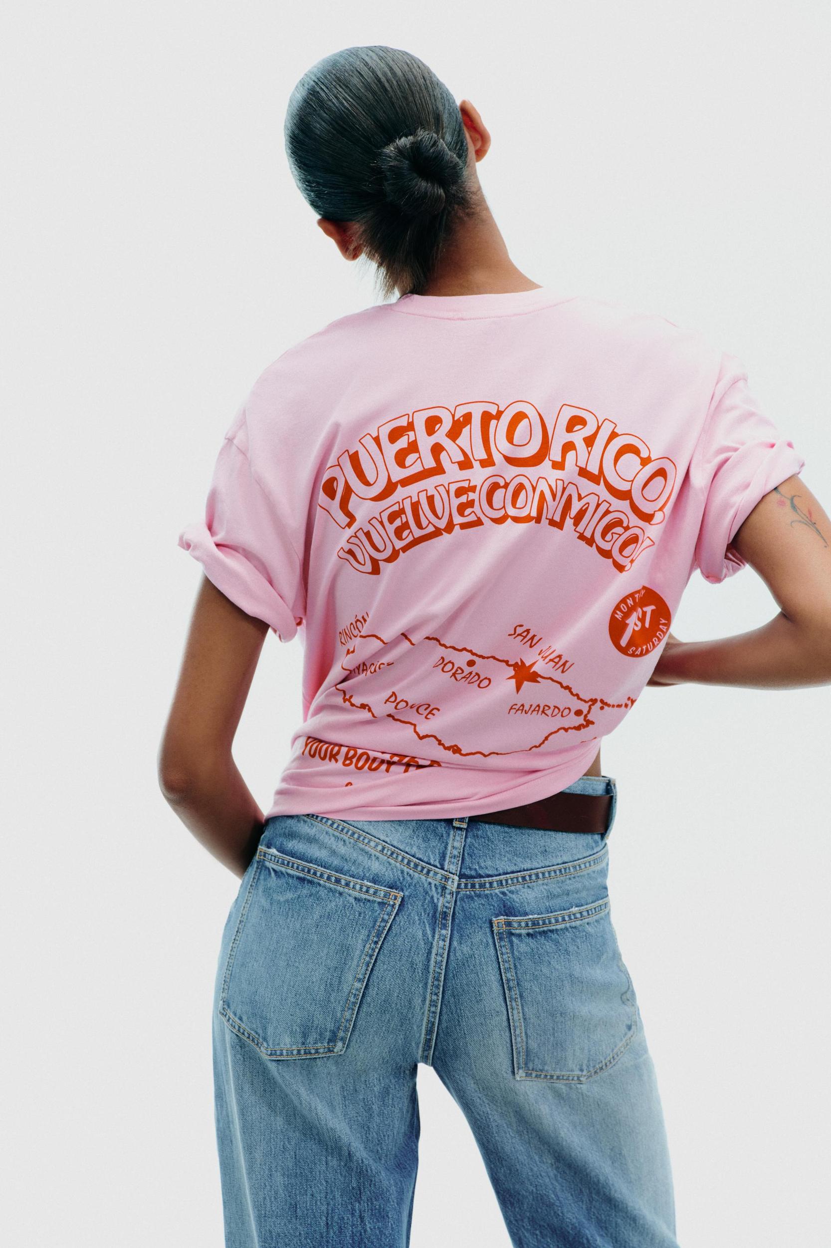 WASHED EFFECT PRINTED T-SHIRT Product Image