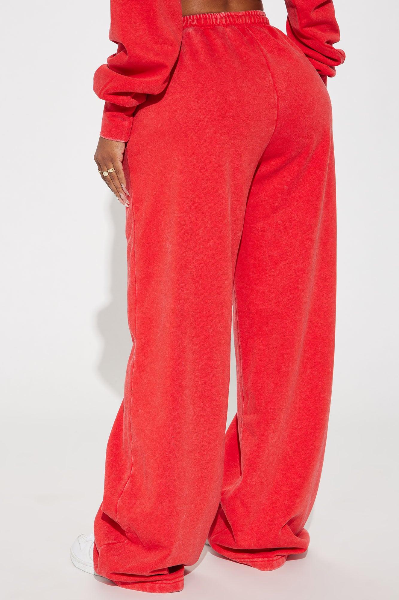 Rested Lounge Wide Leg Jogger - Red Product Image