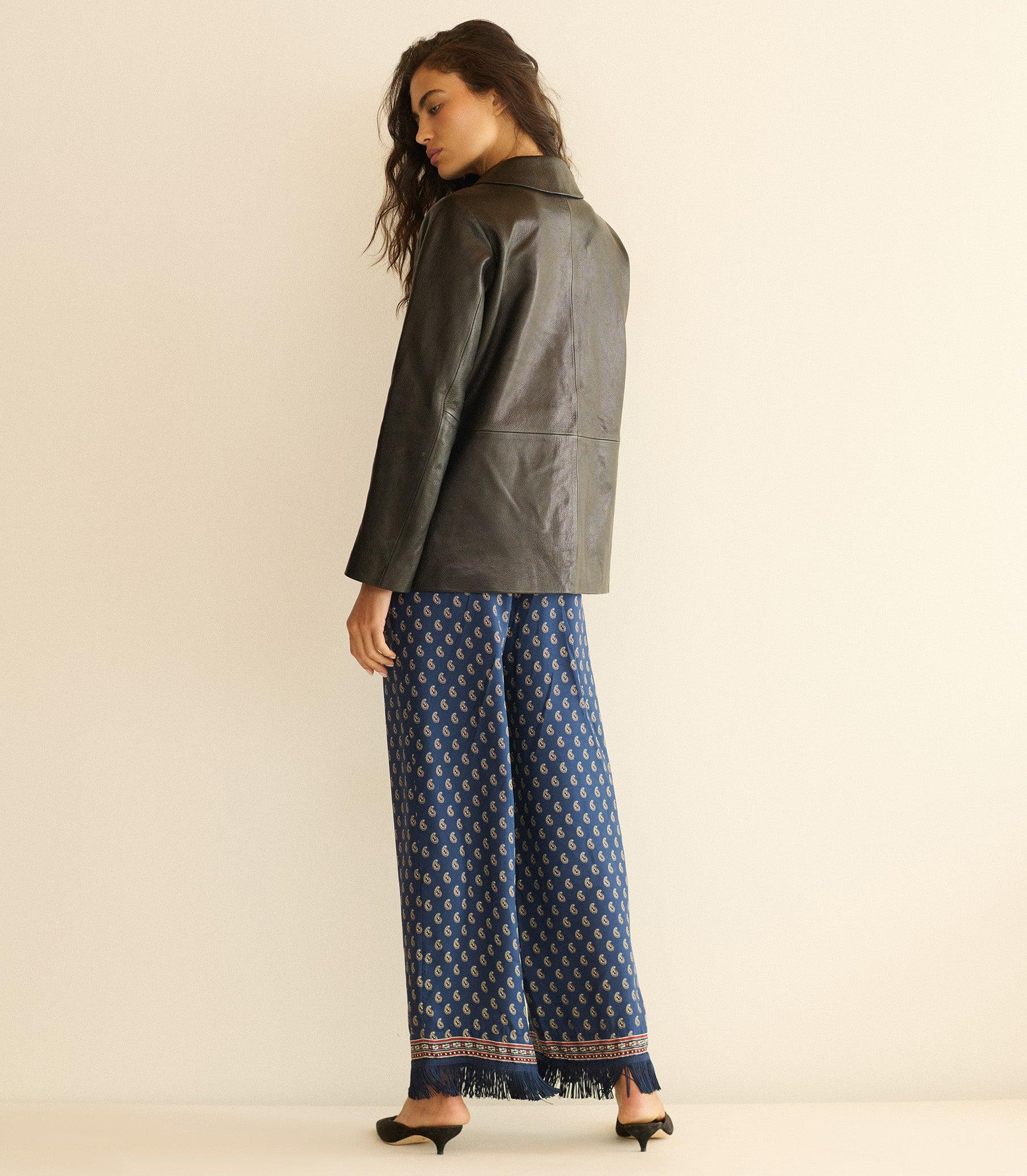 LAVON FRINGE PANT -- BLEU TAORMINA PAISLEY Product Image