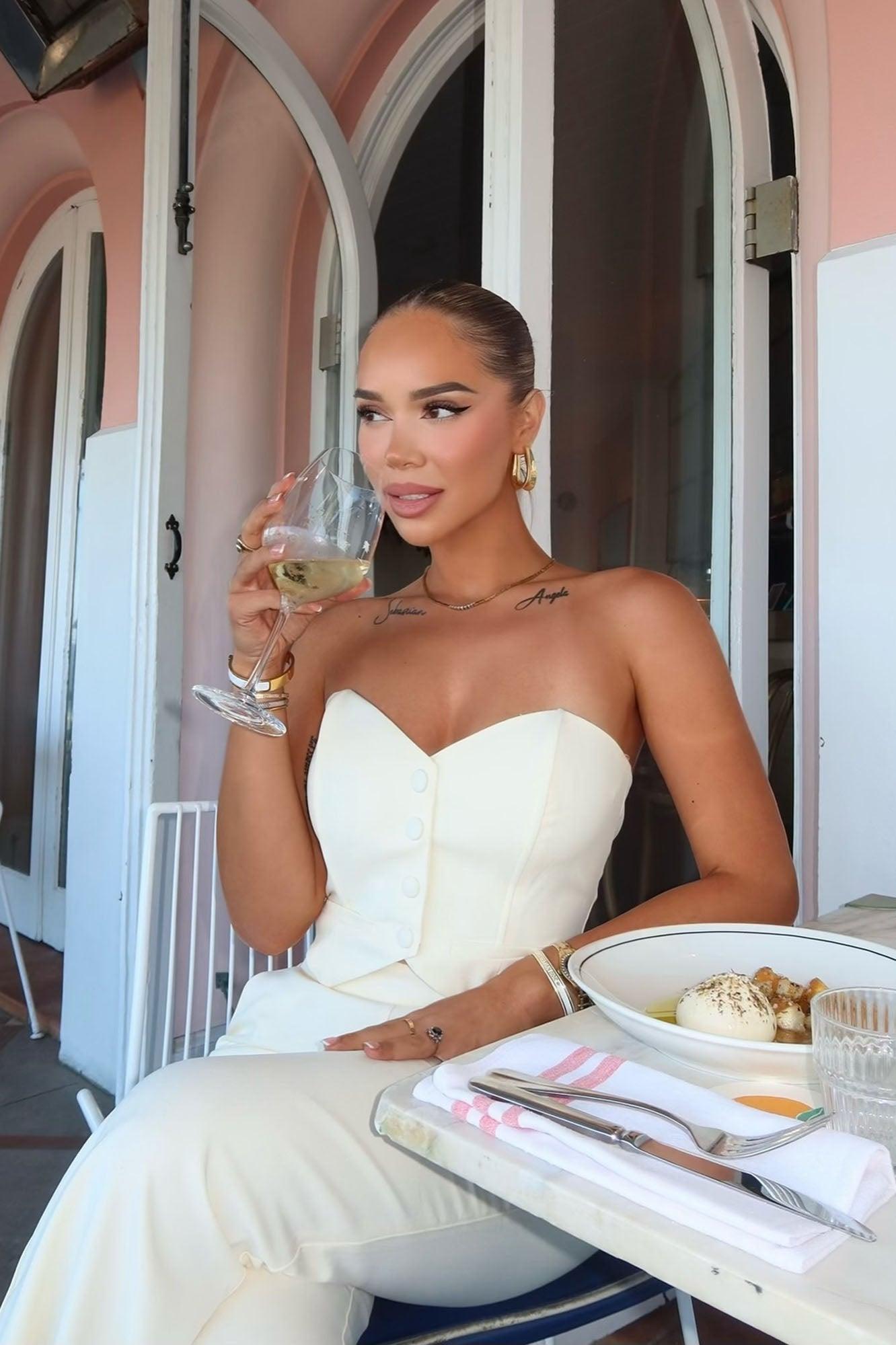 Amelia Two Piece Pant Suit - Cream Product Image