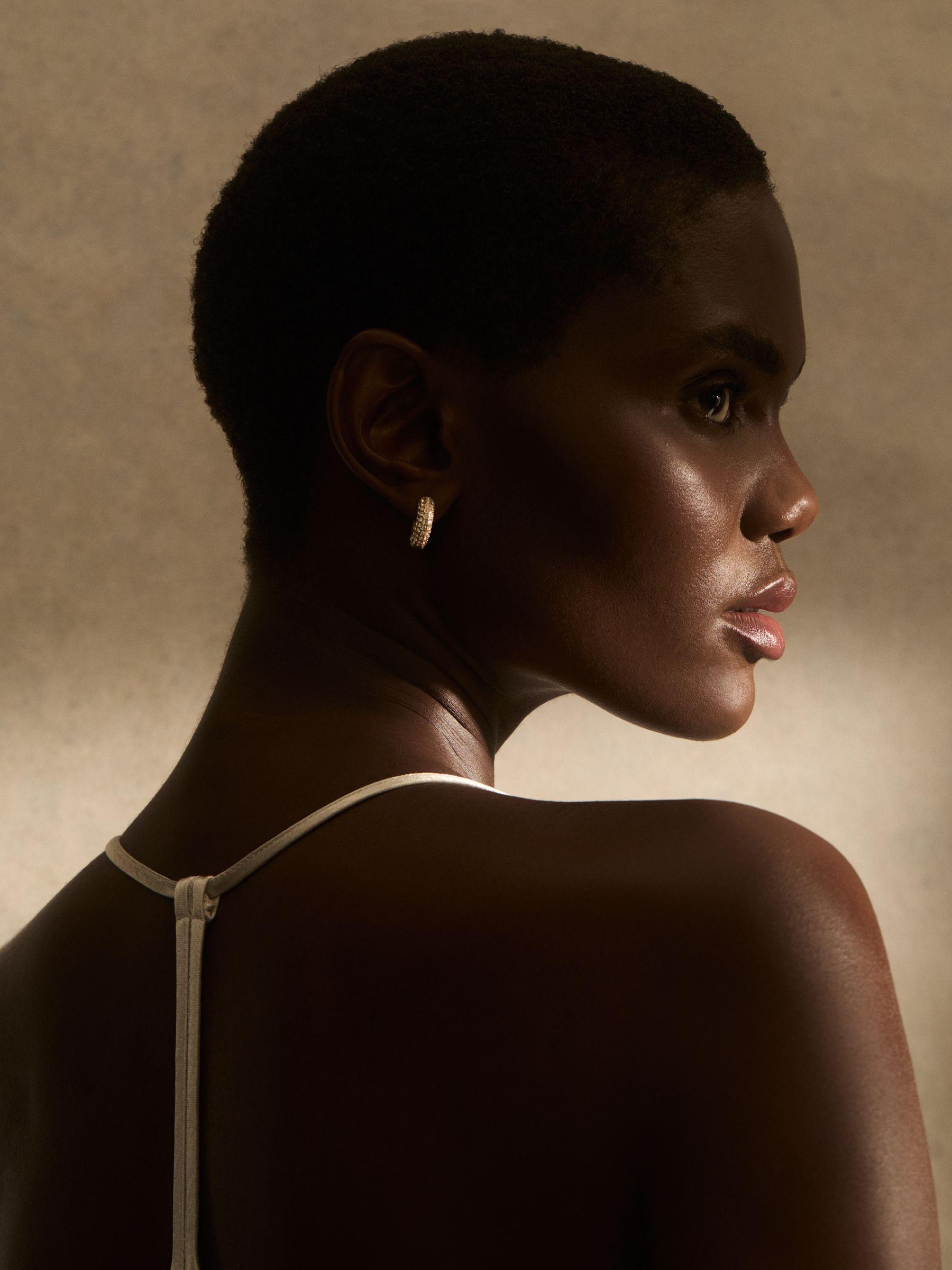 Geometric Hoop Earrings in Gold Tone Product Image