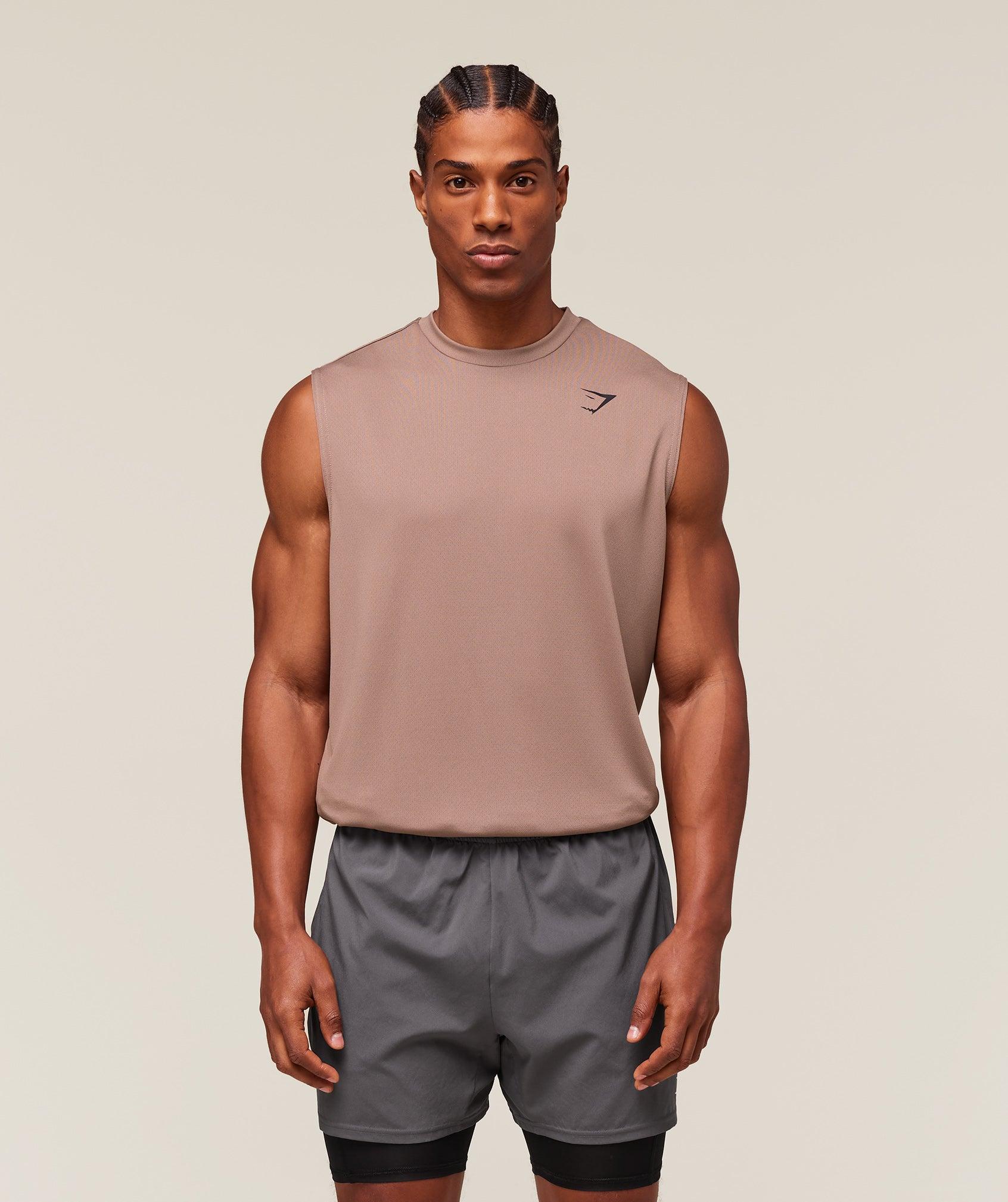 Gymshark Arrival Oversized Tank - Mocha Mauve Male Product Image