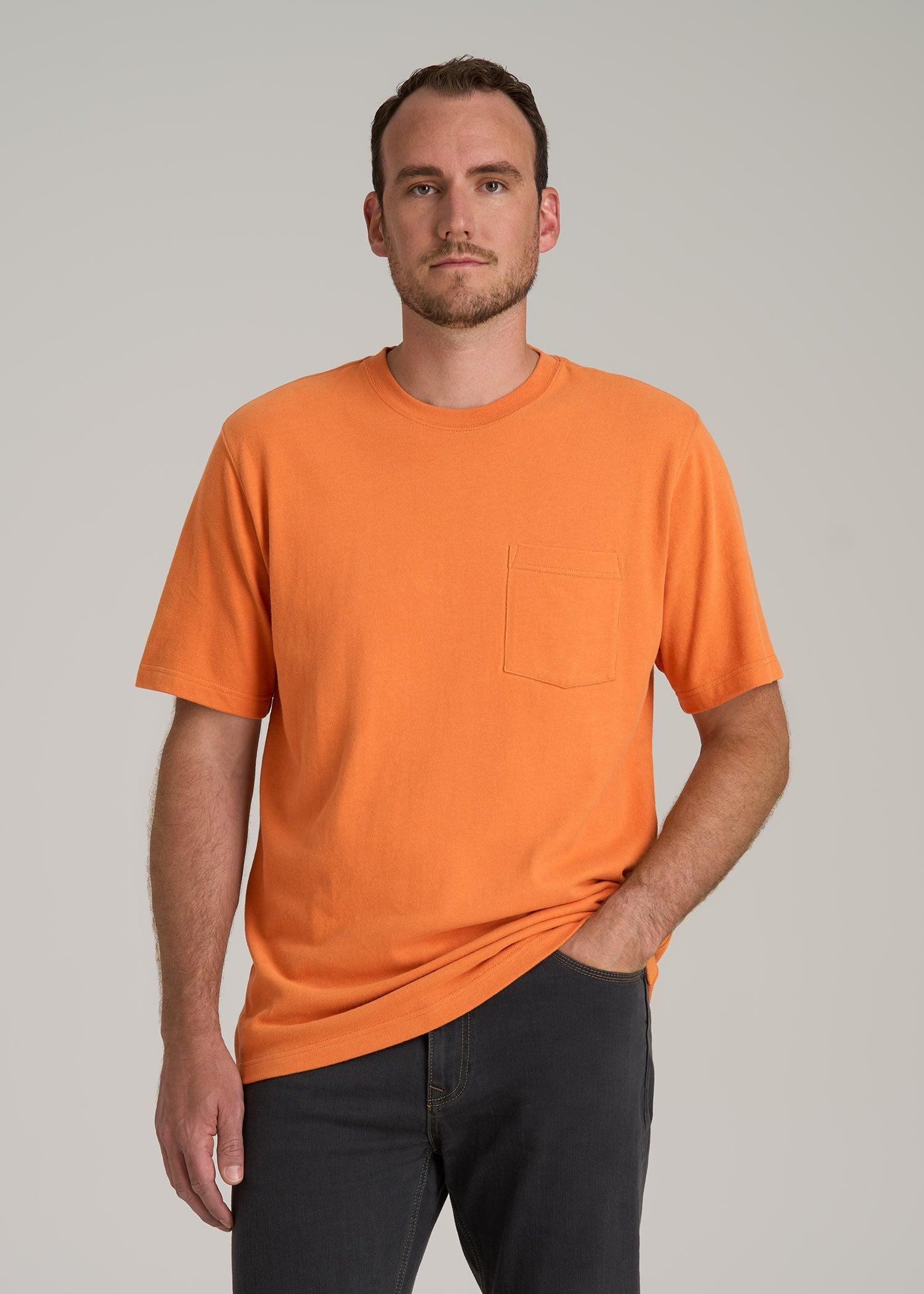 LJ&S Workwear Pocket T-Shirt for Tall Men in Marmalade Male Product Image