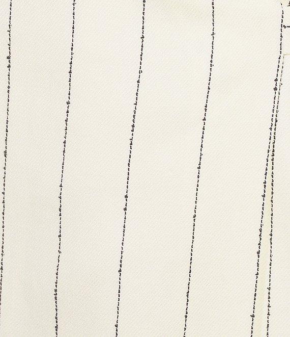 BOSS by Hugo Boss Dagania Pinstripe Linen Blend V-Neck Sleeveless Wrap Dress Product Image