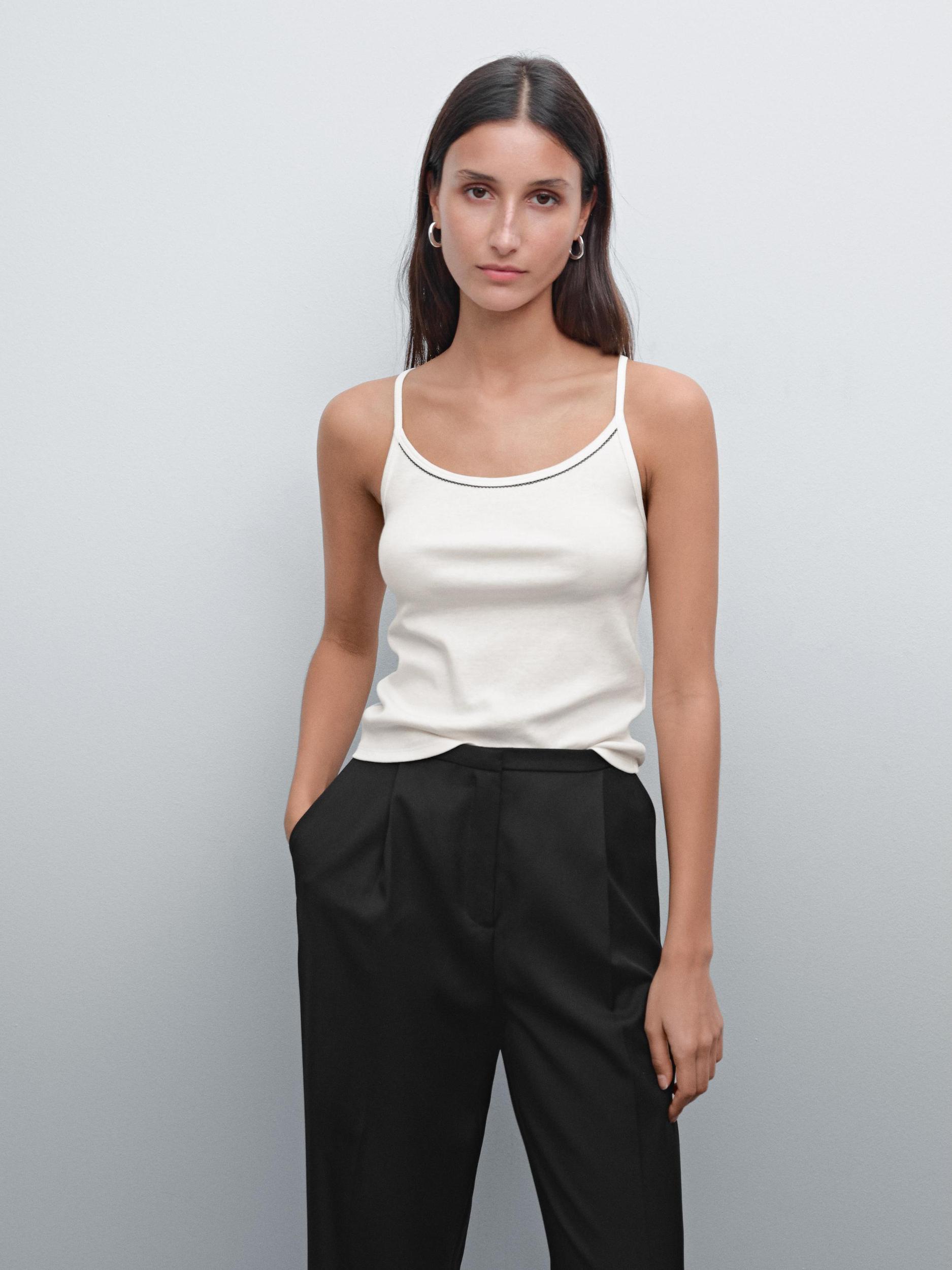 Top knitted straps lace Product Image