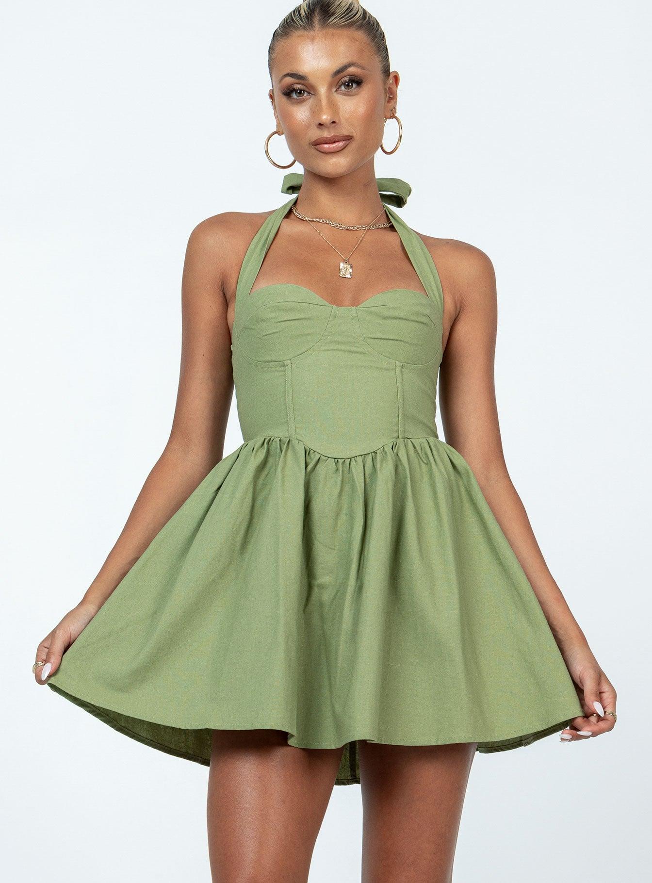Lyle Mini Dress Sage Product Image