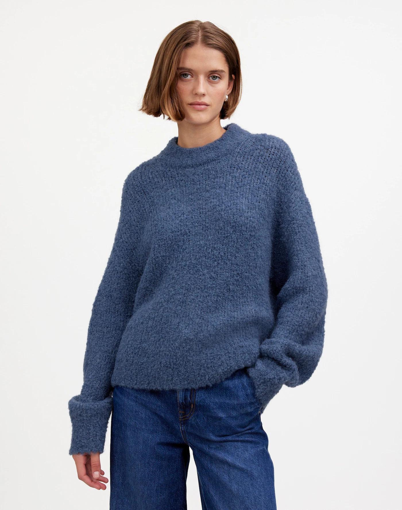 Wool-Alpaca Blend Bouclé-Knit Oversized Sweater Product Image