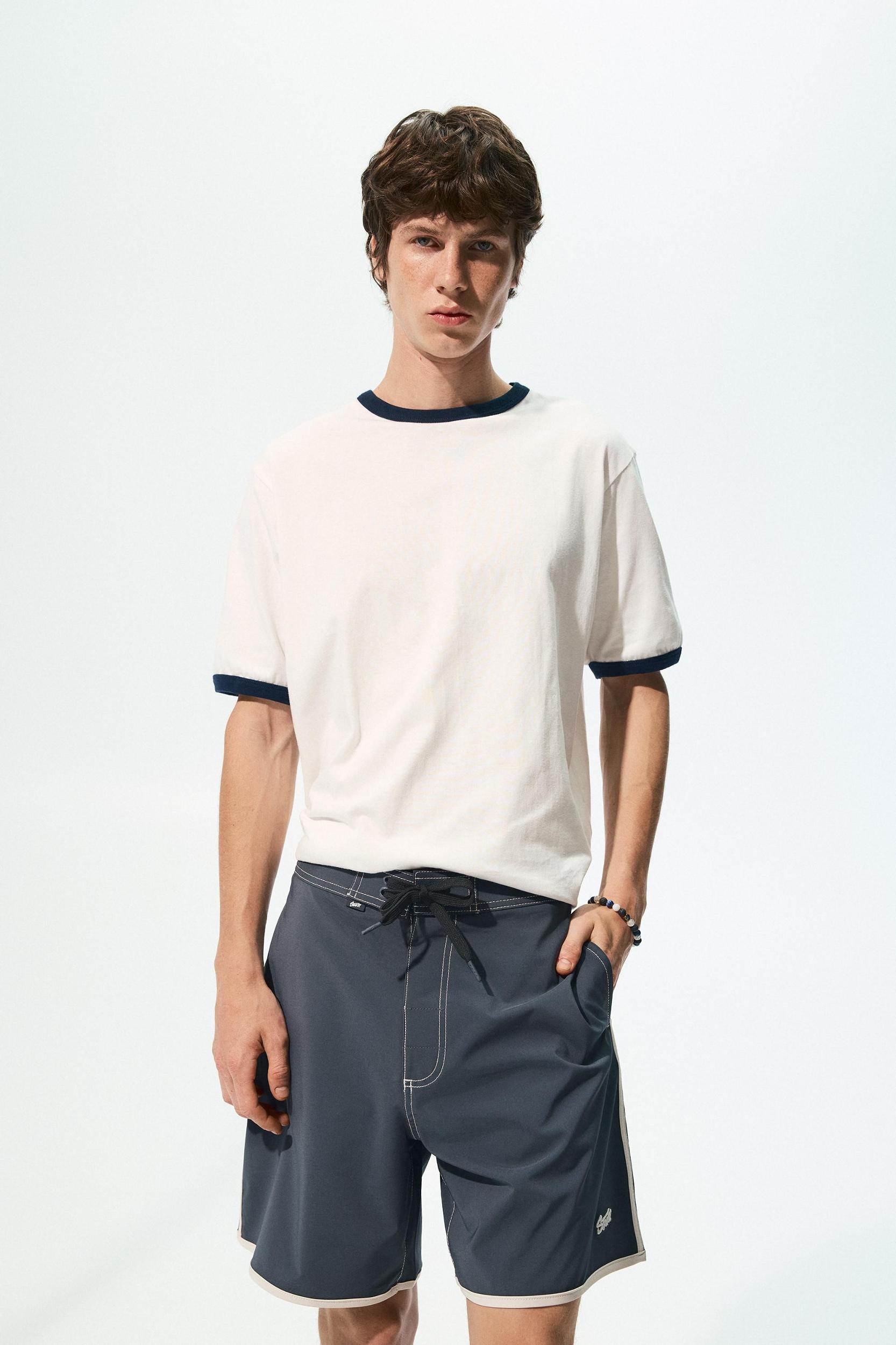 Board shorts with contrast trims Product Image