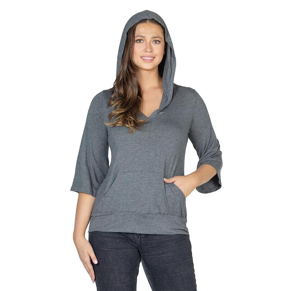 Women's 24seven Comfort Apparel Oversized Fashion Hoodie Top, Size: Small, Grey Product Image