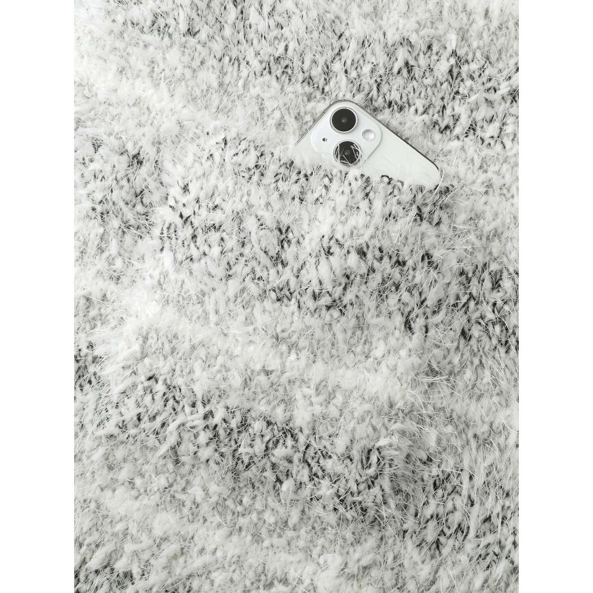 Plus Size Plush Textured Striped Knit Cardigan LightGray Women Playful Loose Long Sleeve Casual Cardigans BloomChic 22-24/3X Product Image