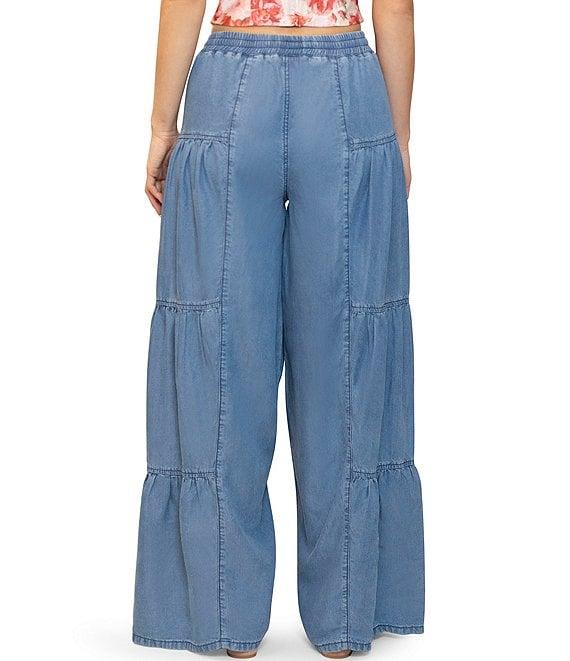 Stevie by Steve Madden Chambray Wide Leg Full Length Pants Product Image
