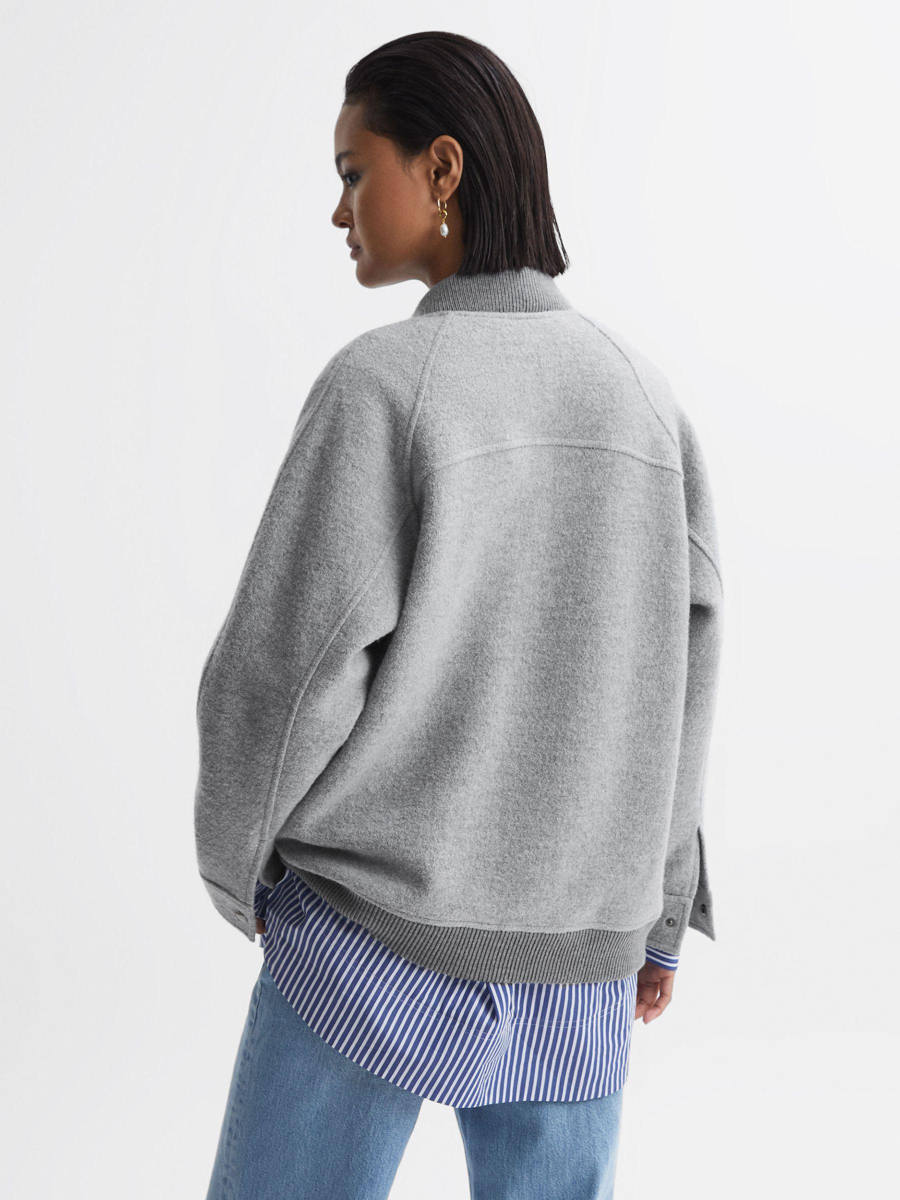 Wool Bomber Jacket in Charcoal Product Image