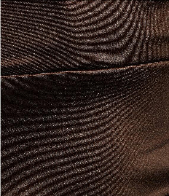 Honey and Rosie Satin Lace-Up Back Wrap Mini Dress Product Image