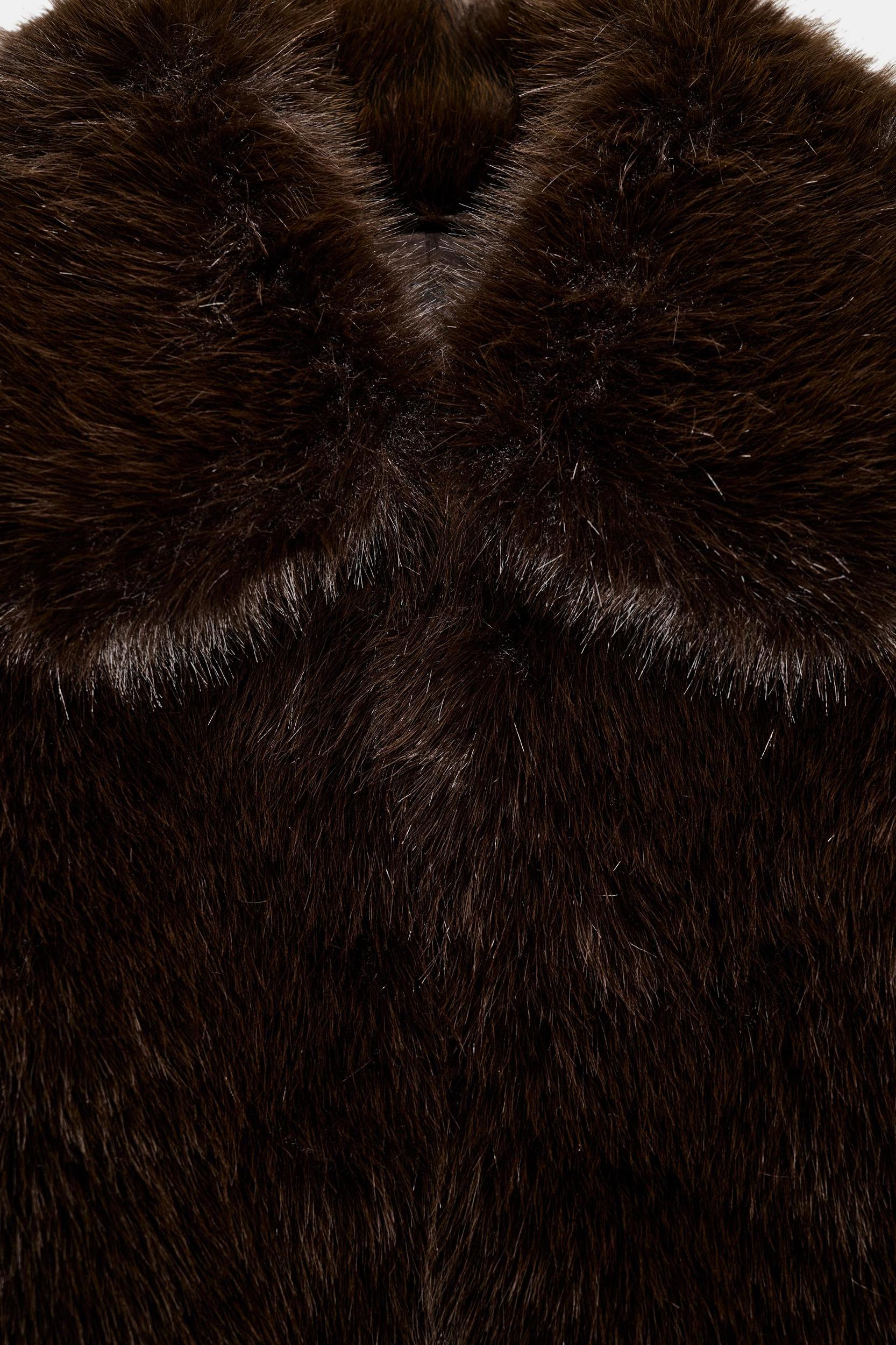 FAUX FUR LAPEL COLLAR JACKET Product Image