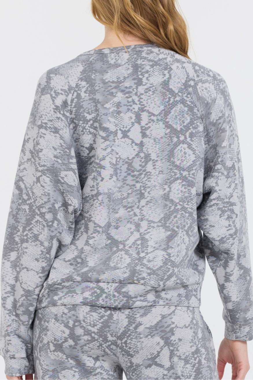 Snake Skin Crewneck Top Product Image