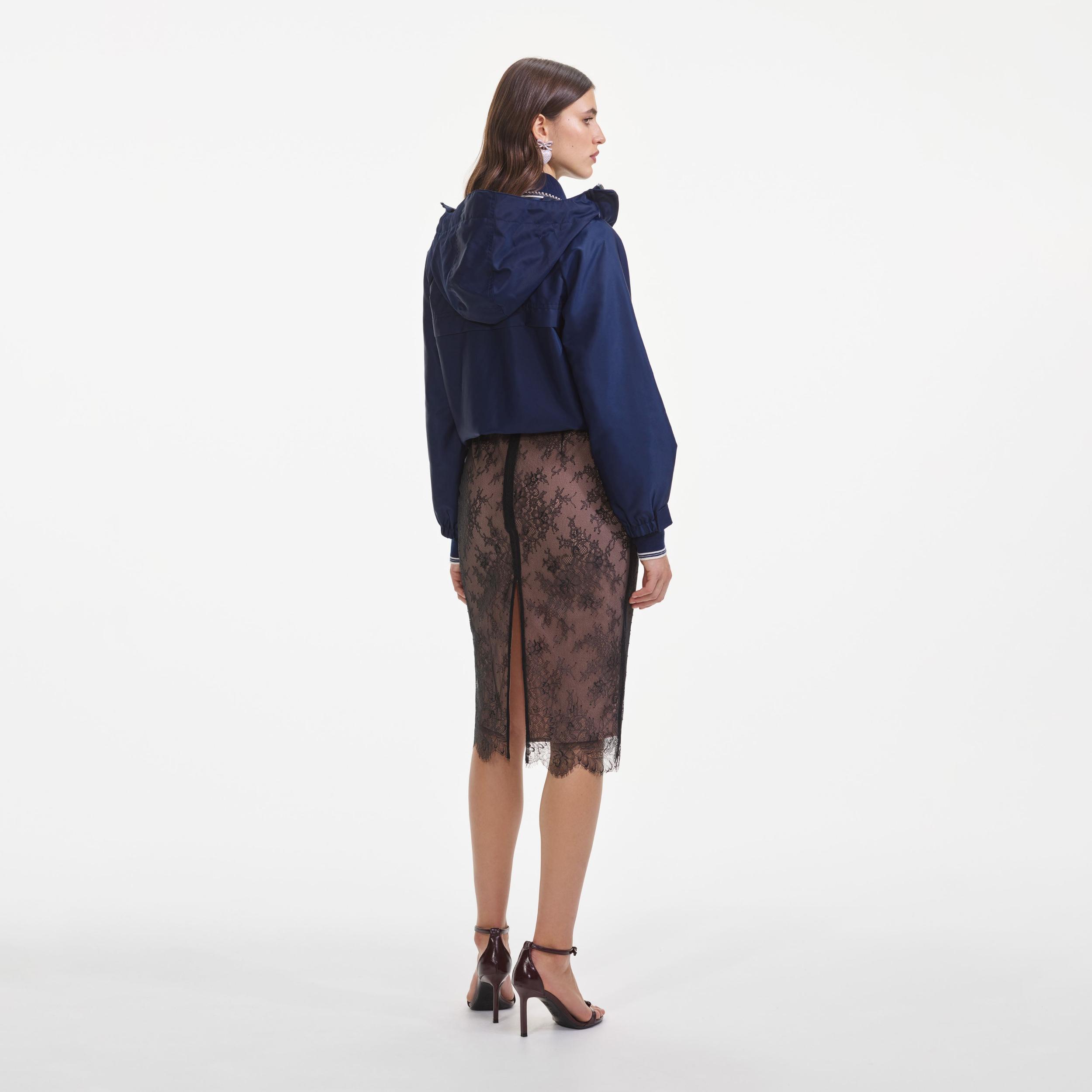 Navy Nylon Windbreaker Product Image