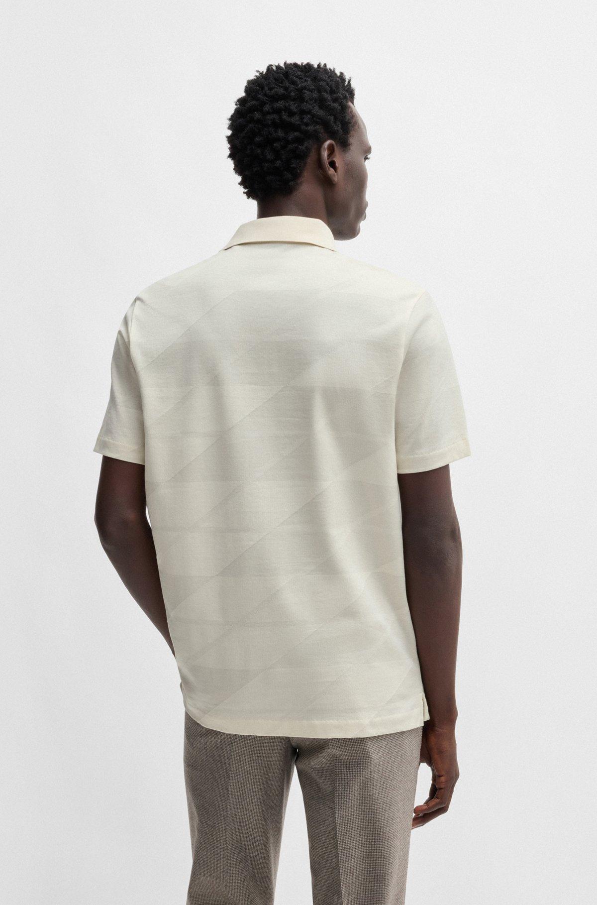 Mercerized-cotton polo shirt with jacquard pattern Product Image