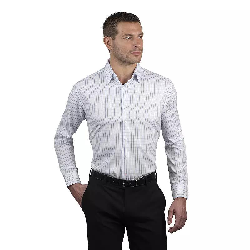 Men's Nautica Wrinkle Free Performance Regular-Fit Dress Shirt, Size: Large-32/33, Blue Medium Check Product Image