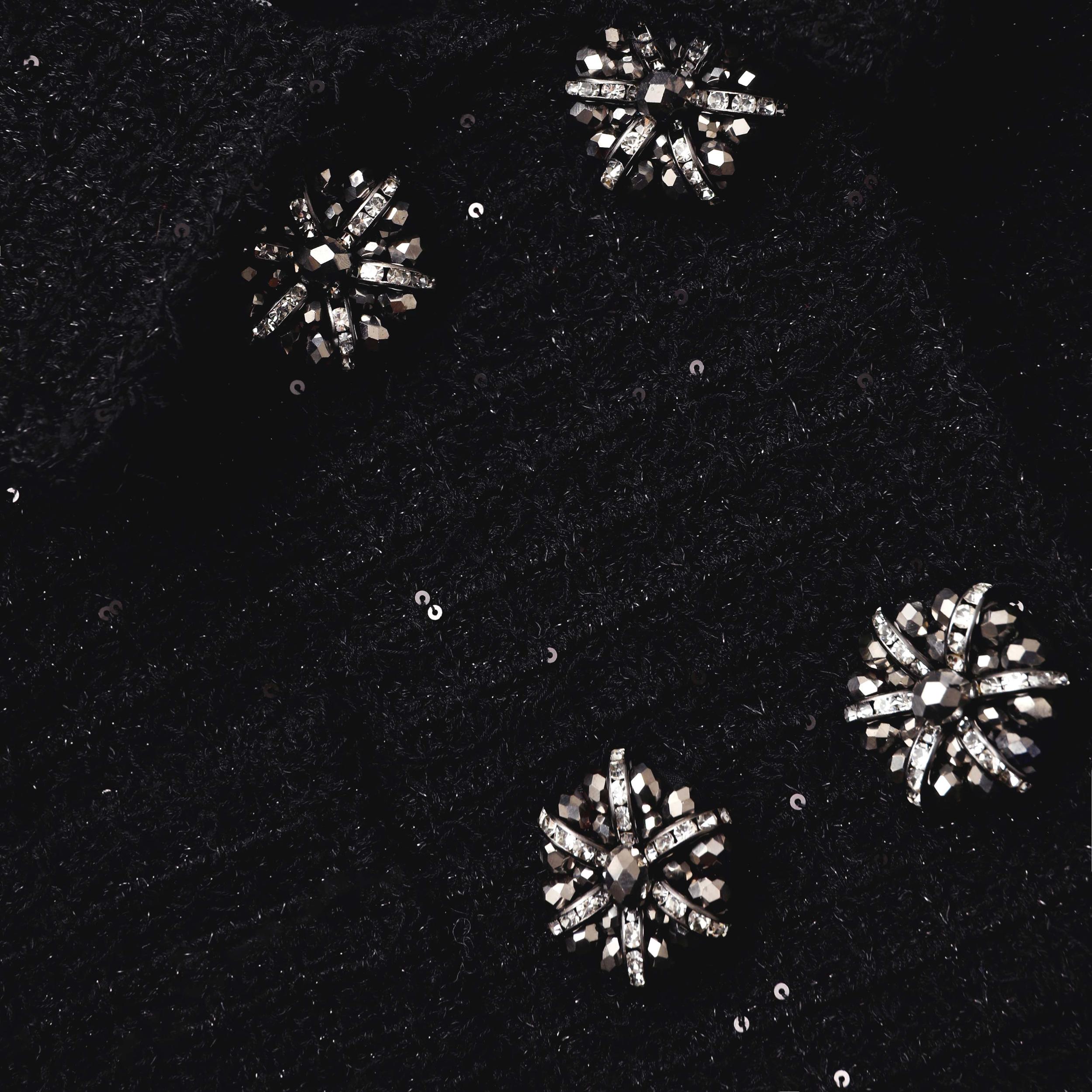 Black Textured Knit Peplum Midi Dress Product Image