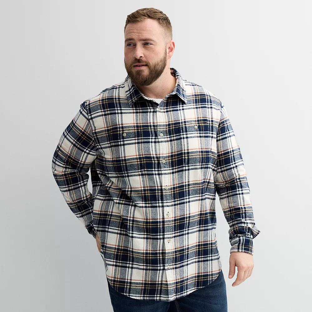 Big & Tall Sonoma Goods For Life® Long Sleeve Flannel Shirt, Men's,  Product Image
